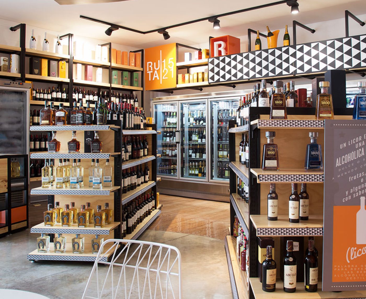 Ruta 1521 convenience store interior design Cartagena Colombia