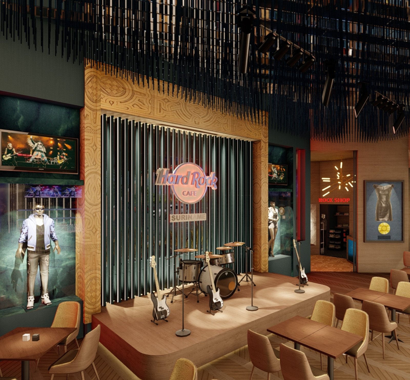 Hard Rock Cafe Suriname restaurant interior design